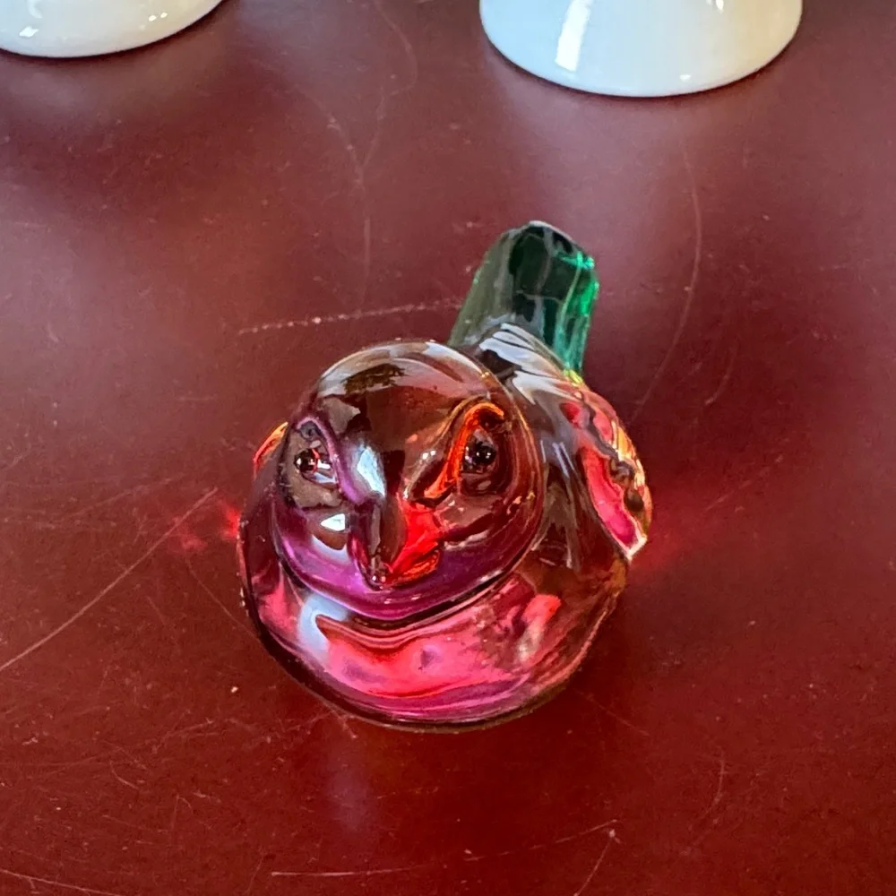 Handcrafted Crystal Bird Figurines - Vibrant Blue, Red, And Multicolor Glass
